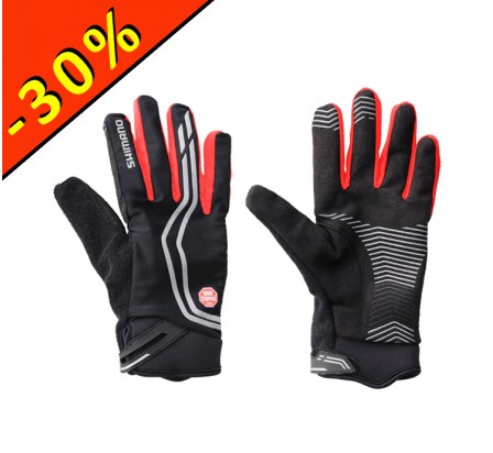 SHIMANO WINDSTOPPER INSOLATED gants homme cyclisme noir-rouge
