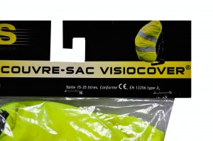 l2s couvre sac jaune fluo sécurité haute visibilité 15-35 litres visiocover 