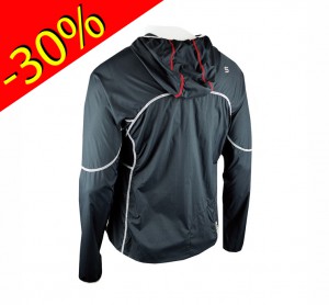 sural kilimanjaro veste coupe vent/imperméable ultra légère noire avec capuche