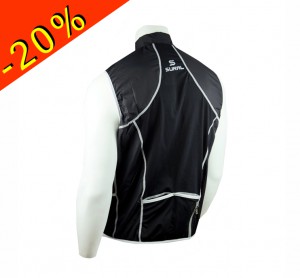 sural yunque veste coupe vent/imperméable sans manche ultra légère noire 