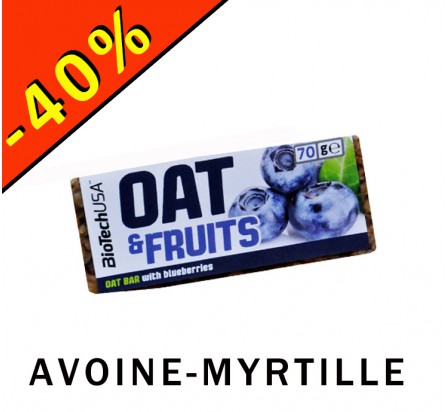 BIOTECHUSA OAT & FRUITS barre céréales flocons d'avoine/myrtille 70gr