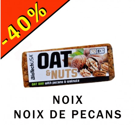 BIOTECHUSA OAT & NUTS barre céréales avoine/noix de pécan 70gr