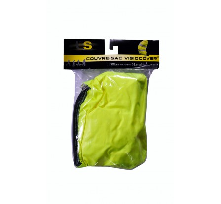 L2S couvre sac jaune fluo sécurité haute visibilité 35-55 litres visiocover