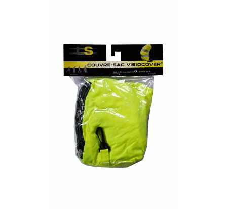 L2S couvre sac jaune fluo sécurité haute visibilité 15-35 litres visiocover