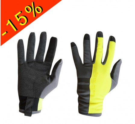 PEARL IZUMI escape thermal gants running homme mi-saison hiver jaune fluo compatible écran tactile