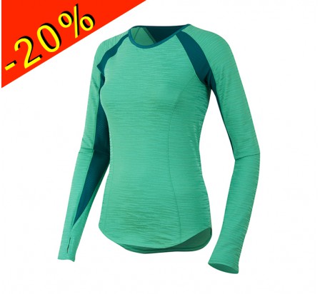 PEARL IZUMI maillot manches longues running femme mi-saison flash vert aqua