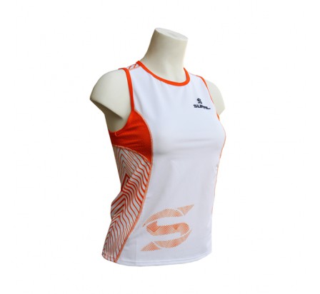 SURAL MARYLAND maillot technique running femme blanc/orange