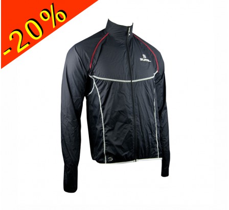 SURAL TOUBKAL veste coupe vent/imperméable ultra légère noire sans capuche