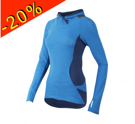 PEARL IZUMI sweat à capuche running femme mi-saison flash bleu