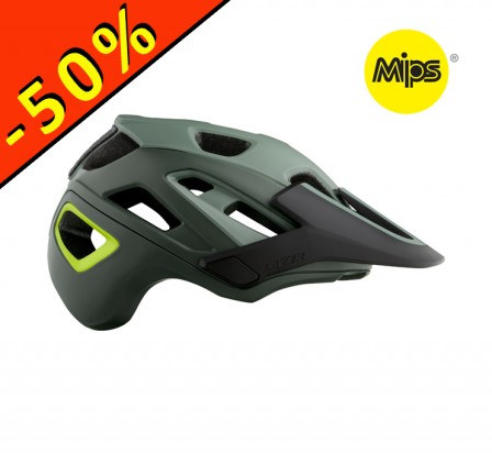 Casque LAZER JACKAL MIPS dark green / fluo yellow