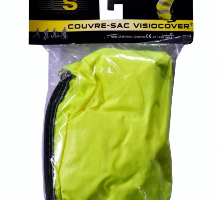 L2S couvre sac jaune fluo sécurité haute visibilité 35-55 litres visiocover