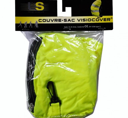 L2S couvre sac jaune fluo sécurité haute visibilité 15-35 litres visiocover