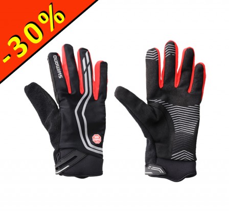 SHIMANO WINDSTOPPER INSOLATED gants homme cyclisme noir-rouge