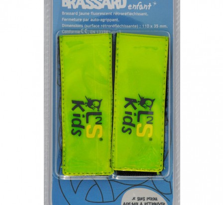 L2S brassard jaune fluo sécurité haute visibilité arm band kid