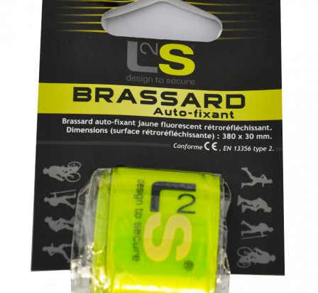 L2S brassard jaune fluo sécurité haute visibilité arm band autofix