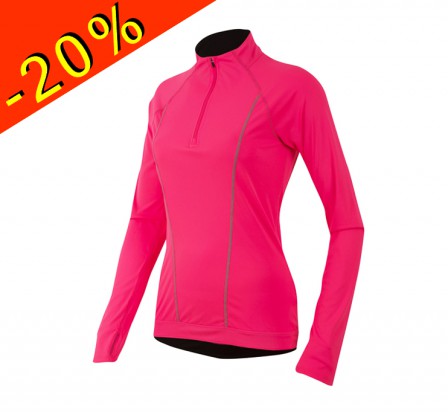 PEARL IZUMI maillot manches longues running femme mi-saison pursuit rose