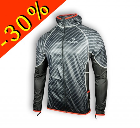 SURAL KILIMANJARO III veste running coupe vent-imperméable noir-rouge