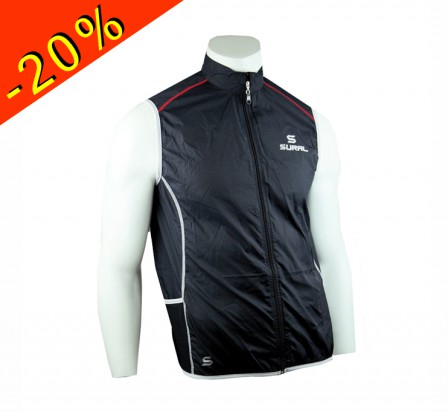 SURAL YUNQUE veste coupe vent/imperméable sans manche ultra légère noire 