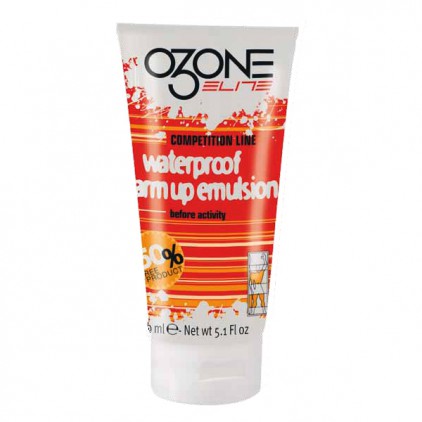 ozone elite gel chauffant waterproof warm up émulsion 150ml préparation musculaire avant l'effort