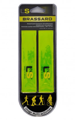 l2s brassard jaune fluo sécurité haute visibilité arm band adulte