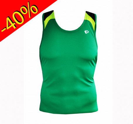 pearl izumi maillot running homme sans manche fly singlet vert débardeur running