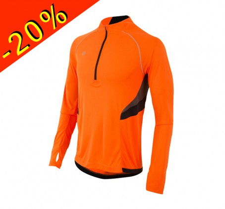 pearl izumi maillot manches longues running homme mi-saison pursuit orange