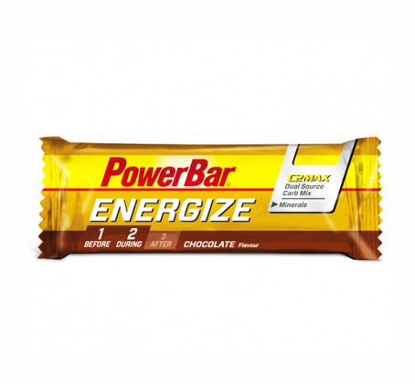 powerbar energize chocolat 55gr barre énergétique powerbar nutrition sportive