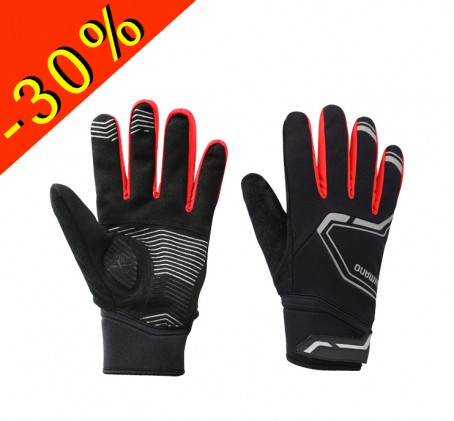 SHIMANO Extrême Winter - gants cycliste homme hiver - noir rouge - ILLIMITsport.com