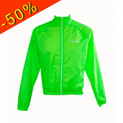 milremo veste coupe vent légère réspirante et déperlante basic vert fluo running cyclisme matière polyamide 